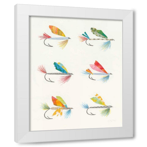 Angling in the Stream Lures White Modern Wood Framed Art Print by Prahl, Courtney