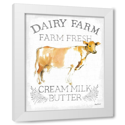 Dairy Farm enamel White Modern Wood Framed Art Print by Tillmon, Avery