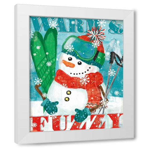 Snowy Fun III White Modern Wood Framed Art Print by Charron, Veronique
