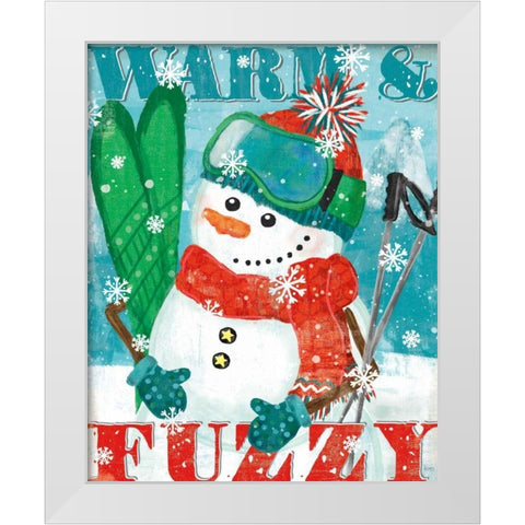 Snowy Fun III White Modern Wood Framed Art Print by Charron, Veronique