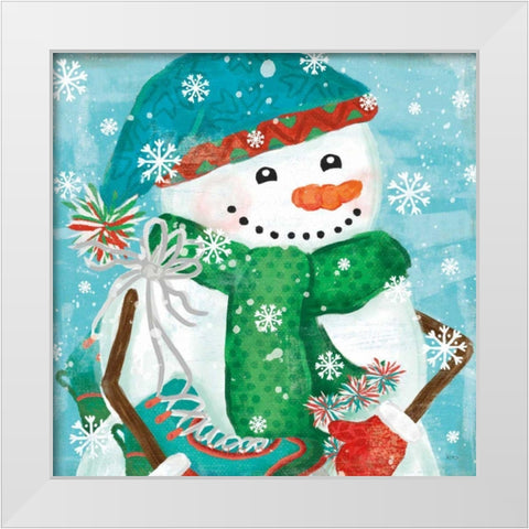 Snowy Fun IV White Modern Wood Framed Art Print by Charron, Veronique