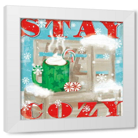 Snowy Fun VI White Modern Wood Framed Art Print by Charron, Veronique