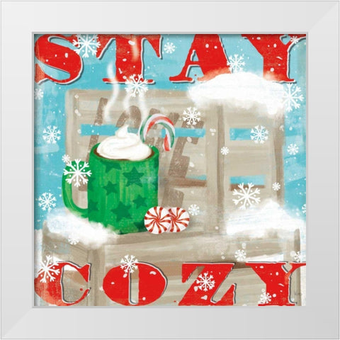 Snowy Fun VI White Modern Wood Framed Art Print by Charron, Veronique