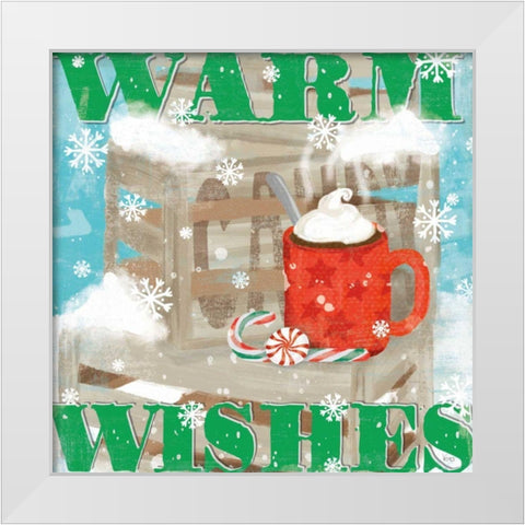 Snowy Fun VII White Modern Wood Framed Art Print by Charron, Veronique
