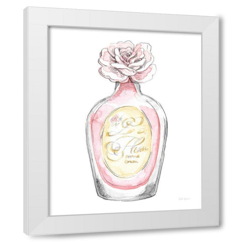 Glamour Pup Perfume I White Modern Wood Framed Art Print by Grove, Beth