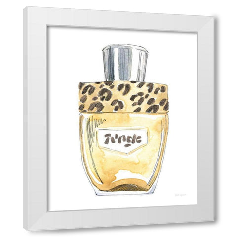 Glamour Pup Perfume IV White Modern Wood Framed Art Print by Grove, Beth