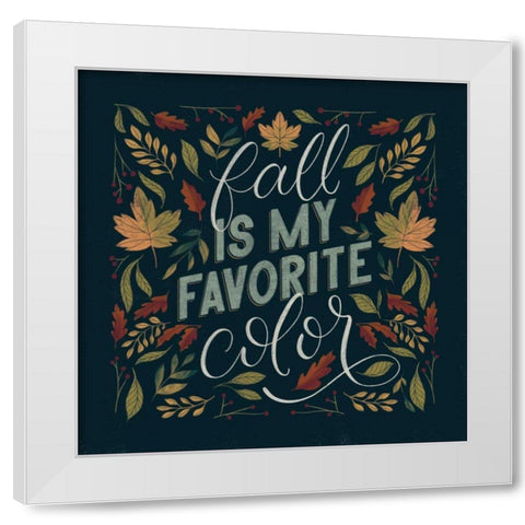 Autumn Sayings I White Modern Wood Framed Art Print by Thorns, Becky