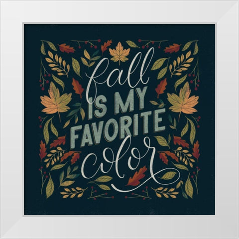 Autumn Sayings I White Modern Wood Framed Art Print by Thorns, Becky