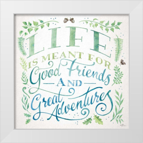 Good Friends and Great Adventures I White Modern Wood Framed Art Print by Penner, Janelle