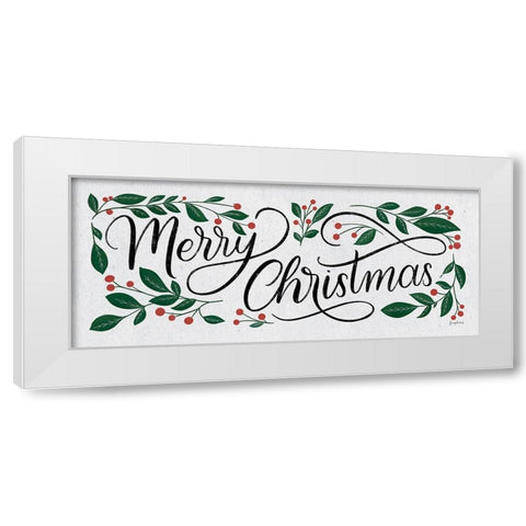 Christmas Sayings I Crop White Modern Wood Framed Art Print by Thorns, Becky