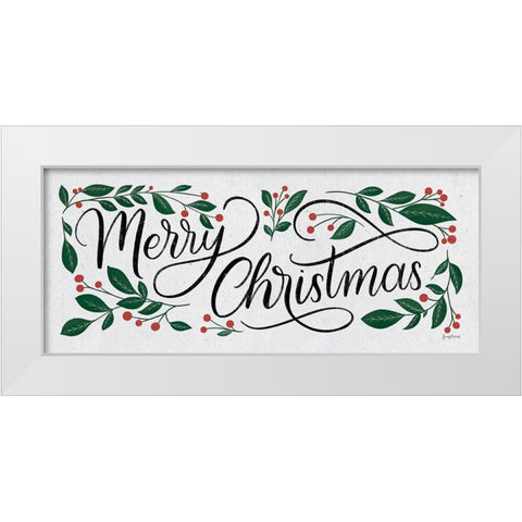 Christmas Sayings I Crop White Modern Wood Framed Art Print by Thorns, Becky