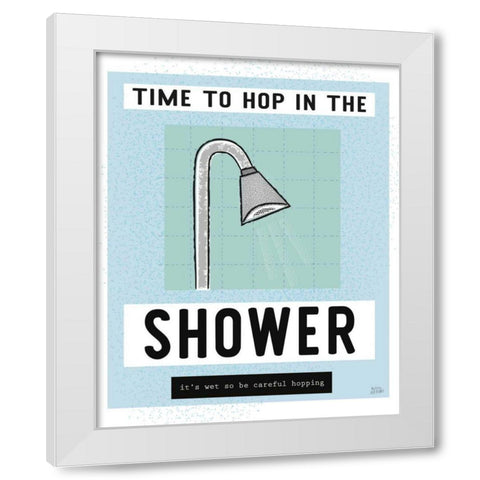 Shower Hopping White Modern Wood Framed Art Print by Averinos, Melissa