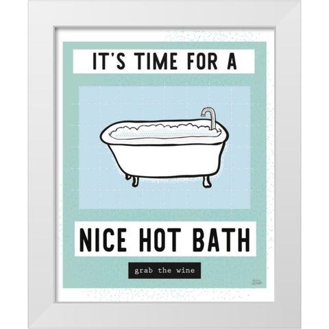 Hot Bath White Modern Wood Framed Art Print by Averinos, Melissa