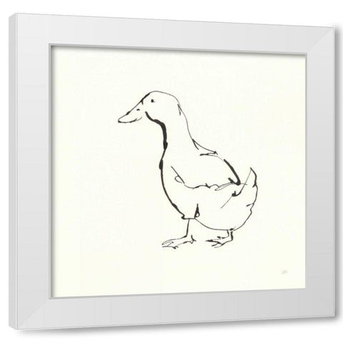 Line Duck I White Modern Wood Framed Art Print by Paschke, Chris