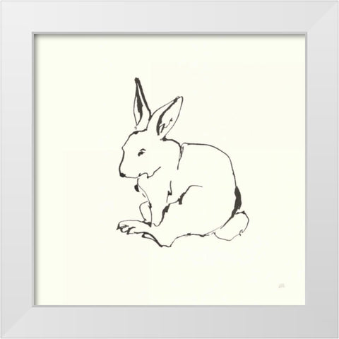 Line Bunny I White Modern Wood Framed Art Print by Paschke, Chris