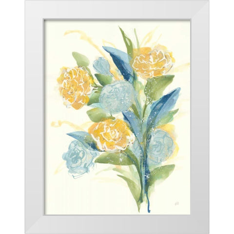 Sunshine Bouquet I White Modern Wood Framed Art Print by Paschke, Chris