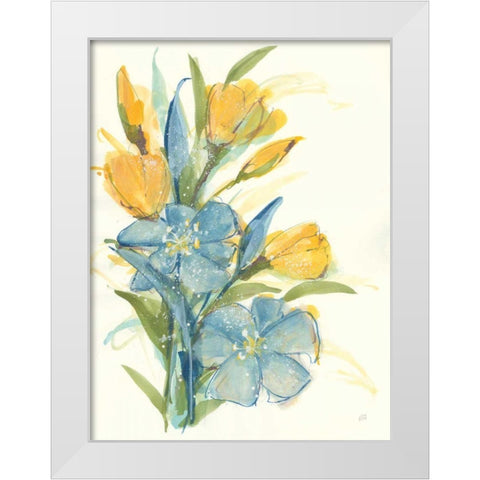 Sunshine Bouquet II White Modern Wood Framed Art Print by Paschke, Chris