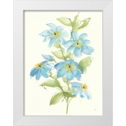 Clematis Bouquet I White Modern Wood Framed Art Print by Paschke, Chris
