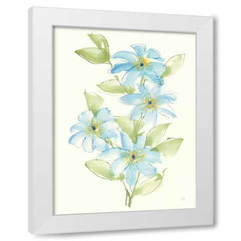 Clematis Bouquet II White Modern Wood Framed Art Print by Paschke, Chris