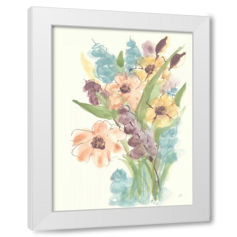 Earthy Bouquet I White Modern Wood Framed Art Print by Paschke, Chris