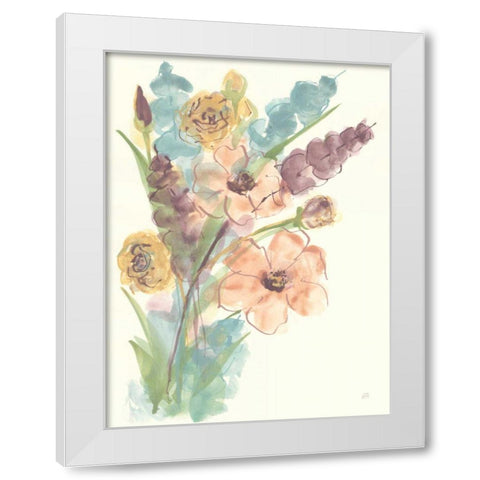 Earthy Bouquet II White Modern Wood Framed Art Print by Paschke, Chris