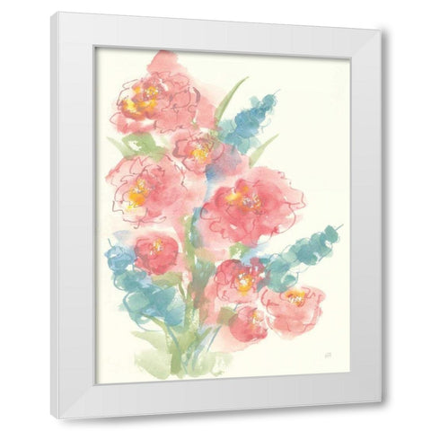 Peony Bouquet II White Modern Wood Framed Art Print by Paschke, Chris