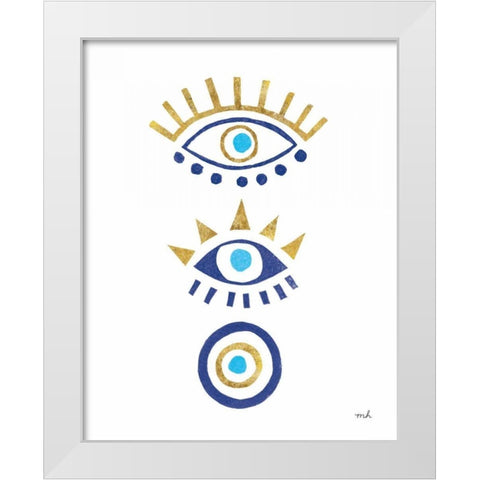 Evil Eye I White Modern Wood Framed Art Print by Hershey, Moira