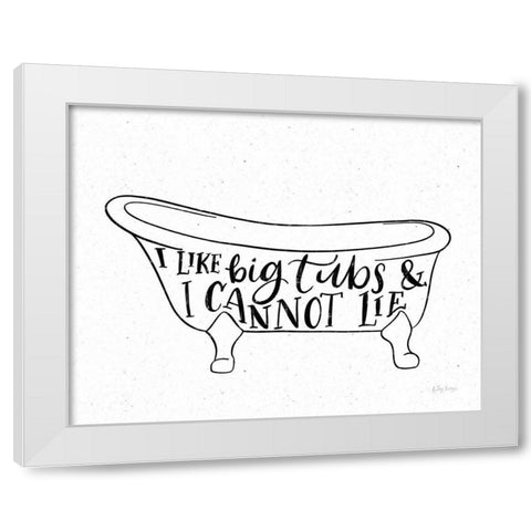 Bathroom Puns I White Modern Wood Framed Art Print by Thorns, Becky