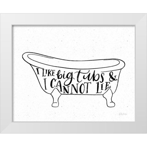 Bathroom Puns I White Modern Wood Framed Art Print by Thorns, Becky