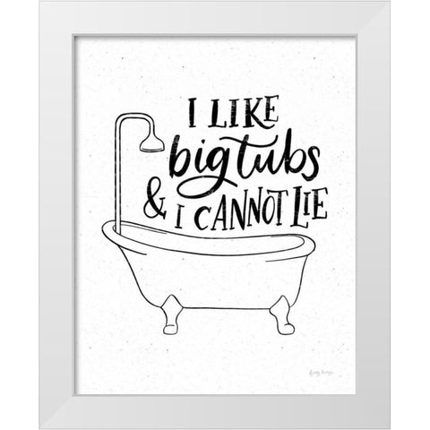 Bathroom Puns II White Modern Wood Framed Art Print by Thorns, Becky
