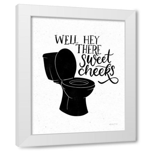 Bathroom Puns III Black White Modern Wood Framed Art Print by Thorns, Becky