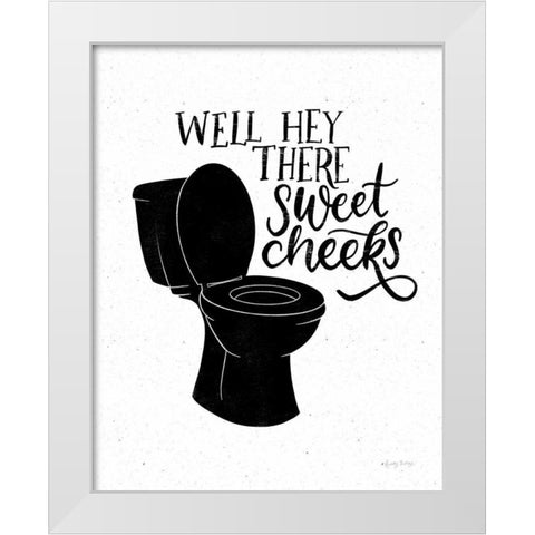 Bathroom Puns III Black White Modern Wood Framed Art Print by Thorns, Becky