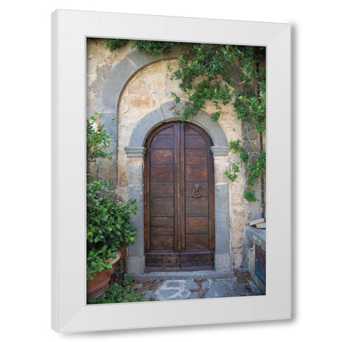 Venice Doorway White Modern Wood Framed Art Print by Aledanda