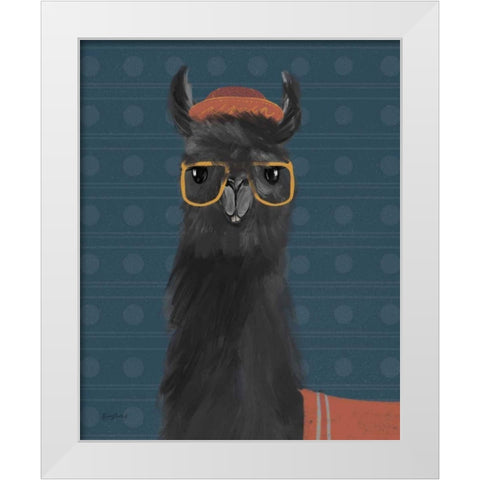 Delightful Alpacas IV Blue White Modern Wood Framed Art Print by Thorns, Becky