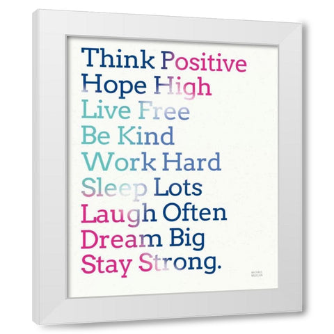 Key to Happiness I Hot Pink White Modern Wood Framed Art Print by Mullan, Michael