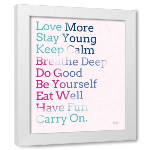Key to Happiness II Hot Pink White Modern Wood Framed Art Print by Mullan, Michael