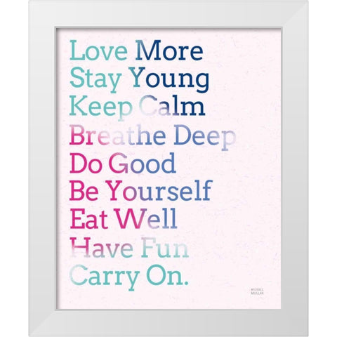 Key to Happiness II Hot Pink White Modern Wood Framed Art Print by Mullan, Michael