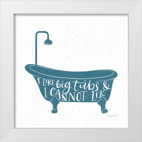Turkish Tile Bathroom Puns I White Modern Wood Framed Art Print by Thorns, Becky