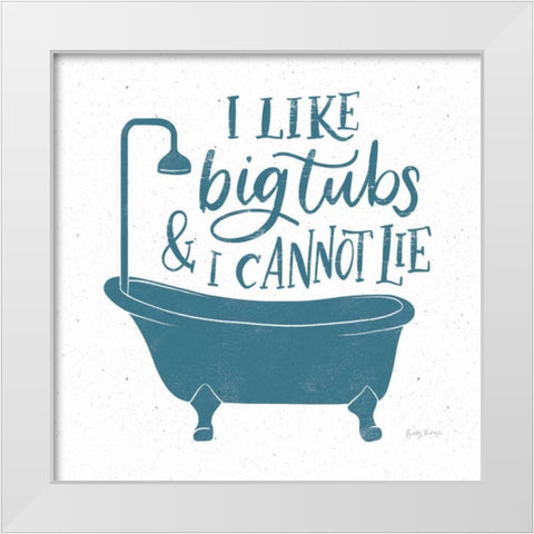 Turkish Tile Bathroom Puns II White Modern Wood Framed Art Print by Thorns, Becky