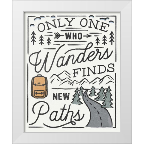 Adventurous VII White Modern Wood Framed Art Print by Marshall, Laura