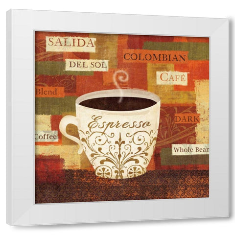 World Flavor IV White Modern Wood Framed Art Print by Charron, Veronique