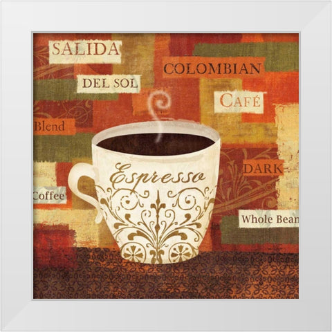 World Flavor IV White Modern Wood Framed Art Print by Charron, Veronique