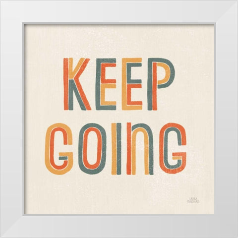 Retro Words II White Modern Wood Framed Art Print by Marshall, Laura