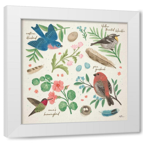 Bird Study III White Modern Wood Framed Art Print by Penner, Janelle