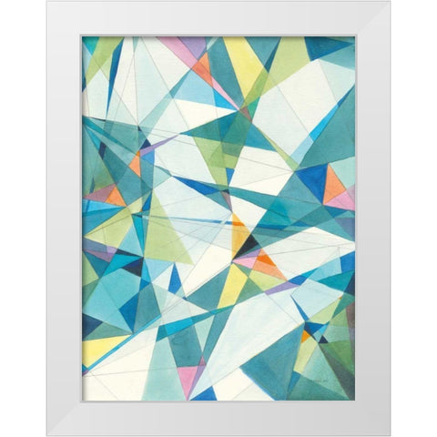 Prism I White Modern Wood Framed Art Print by Nai, Danhui