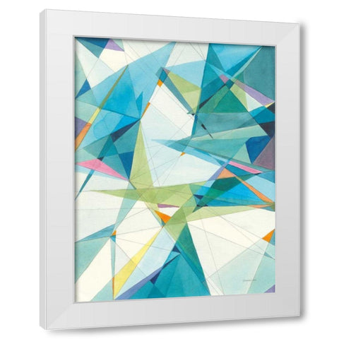 Prism II White Modern Wood Framed Art Print by Nai, Danhui