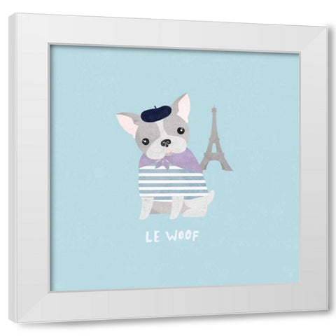 Good Dogs French Bulldog Pastel White Modern Wood Framed Art Print by Hershey, Moira