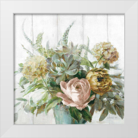 Natural Elegance Fall Crop White Modern Wood Framed Art Print by Nai, Danhui