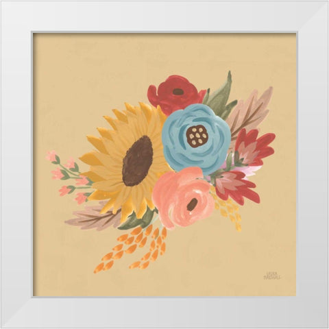 Harvest Garden Flowers I White Modern Wood Framed Art Print by Marshall, Laura