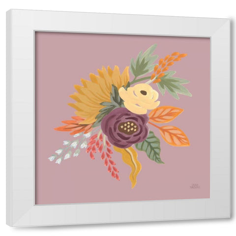 Harvest Garden Flowers III White Modern Wood Framed Art Print by Marshall, Laura